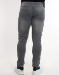 Ανδρικό γκρι τζιν παντελόνι με φθορές και ξέβαμμα DR3063