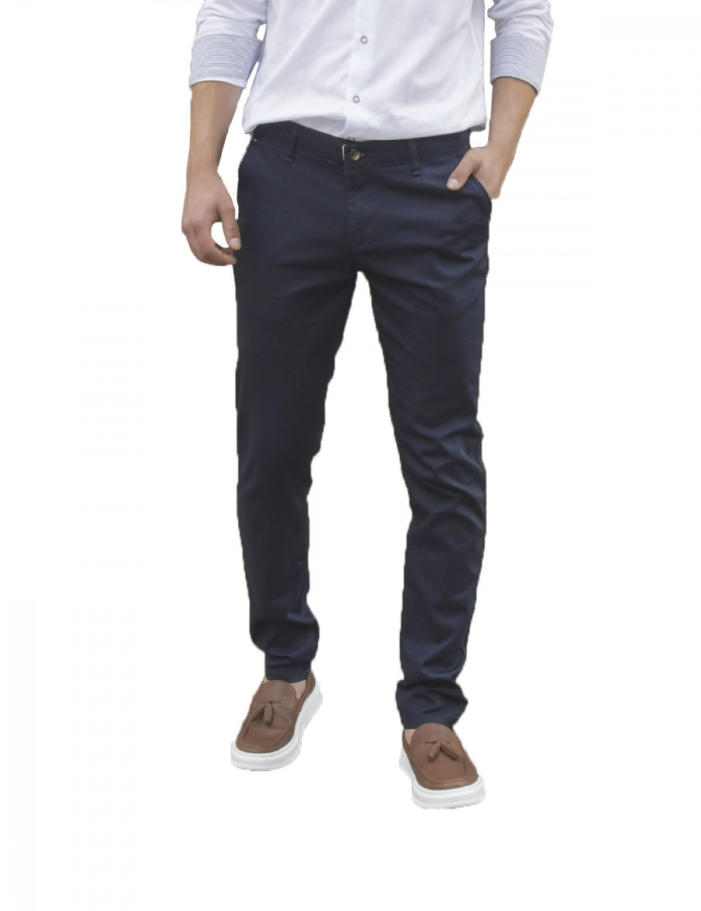 Ανδρικό σκούρο μπλε υφασμάτινο Chinos παντελόνι Ben Tailor 0285E