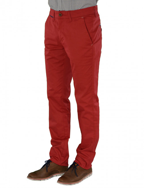 Ανδρικό παντελόνι Trial κόκκινο υφασμάτινο Taylor S17R