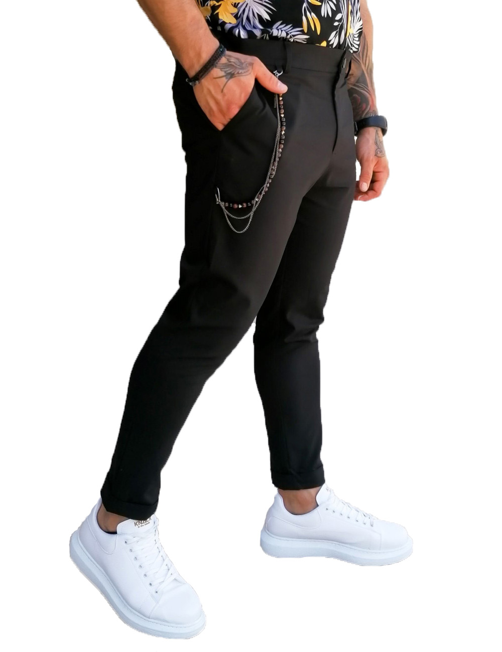 Ανδρικό μαύρο υφασμάτινο παντελόνι Kowalski Ben Tailor 0398B