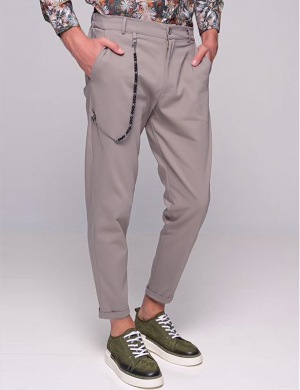 Ανδρικό γκρι υφασμάτινο παντελόνι Kowalski Ben Tailor 0398G