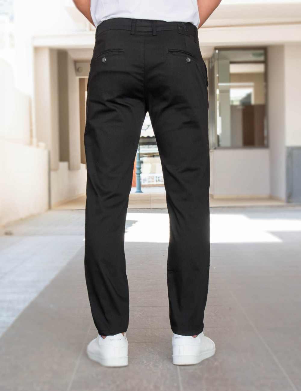 Ανδρικό μαύρο υφασμάτινο Chinos παντελόνι Ben Tailor 0285