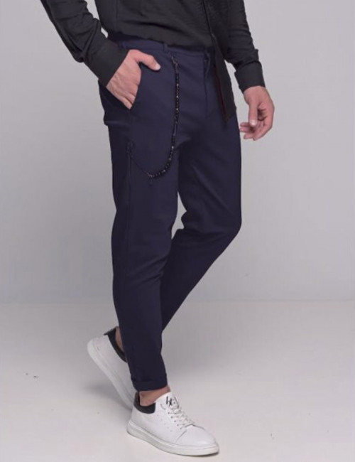 Ανδρικό μπλε υφασμάτινο παντελόνι Kowalski Ben Tailor 0398S