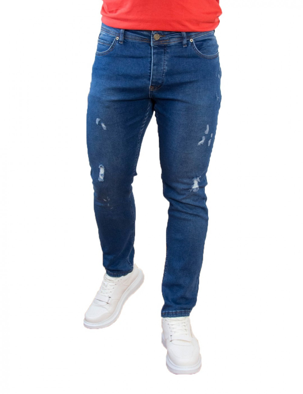 Ανδρικό μπλε τζιν παντελόνι με φθορές DR4081