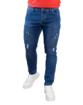 Ανδρικό μπλε τζιν παντελόνι με φθορές DR4081