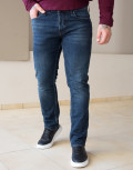 Ανδρικό μπλε τζιν παντελόνι με ξέβαμμα Plus Size GB4753