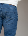 Ανδρικό μπλε τζιν παντελόνι με σκίσιμο Plus Size GB4754D