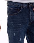 Ανδρικό Jean σταθερό Loose με φθορές πεντάτσεπο με κουμπιά  JR70132