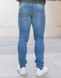 Ανδρικό μπλε τζιν παντελόνι με φθορές GB4697