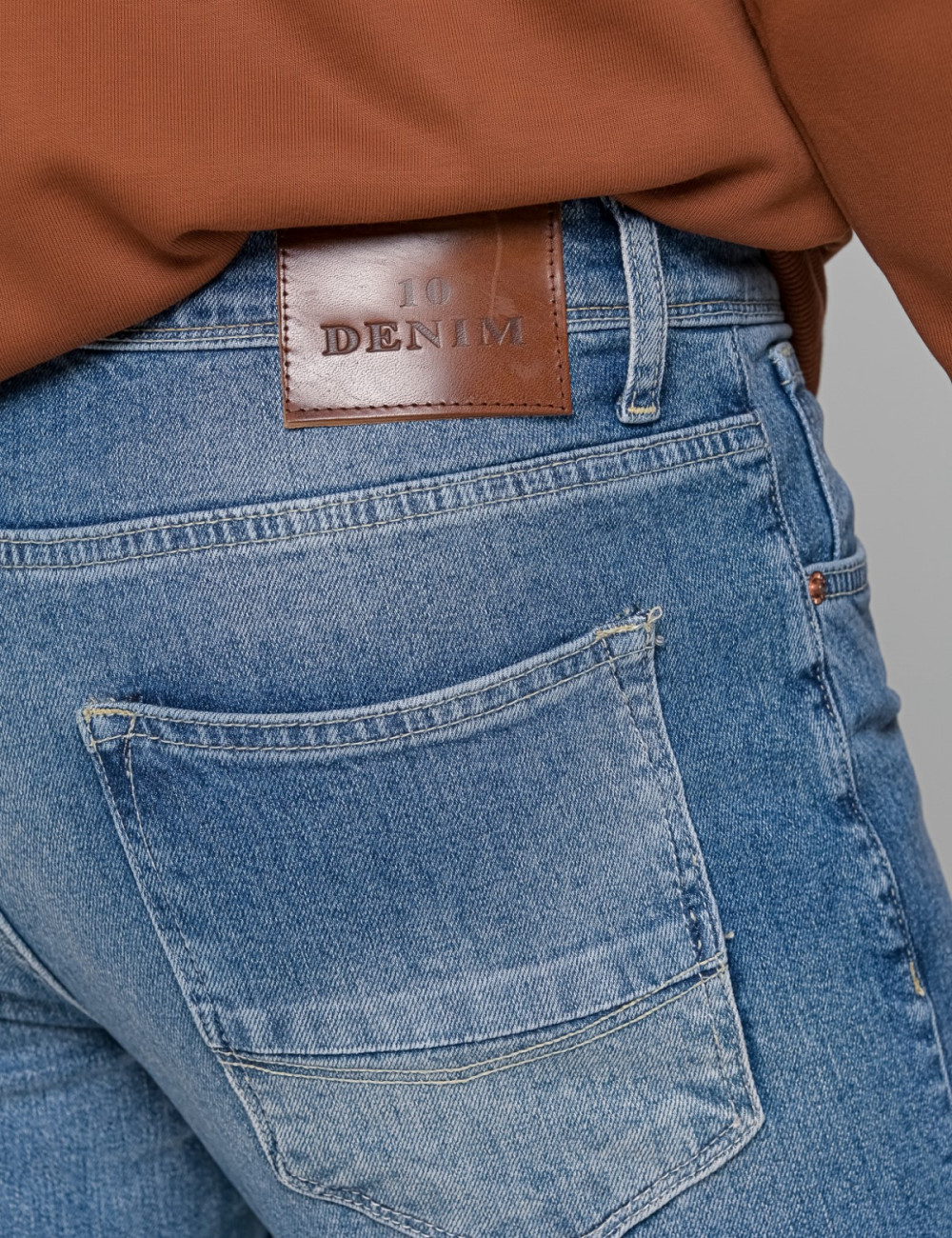 Ανδρικό χλώριο τζιν Boyfriend παντελόνι με φθορές 4690