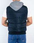 Ανδρικό μπλέ αμάνικο Jacket κουκούλα 833380