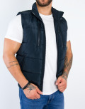 Ανδρικό μπλέ αμάνικο Jacket κουκούλα 833380