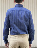 Ανδρικό μπλε με ρίγα μακρυμάνικο πουκάμισο BR145129B