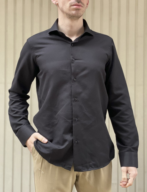 Ανδρικό μαύρο πουκάμισο Oxford Modern Fit 243015