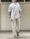 Ανδρική λευκή κοντομάνικη μπλούζα Oversized με τσεπάκι TST2057W