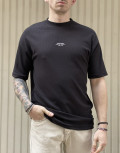 Ανδρική μαύρη κοντομάνικη Oversized μπλούζα με λογότυπο TST1674