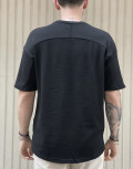 Ανδρική μαύρο ριπ κοντομάνικη μπλούζα Oversized TST2034