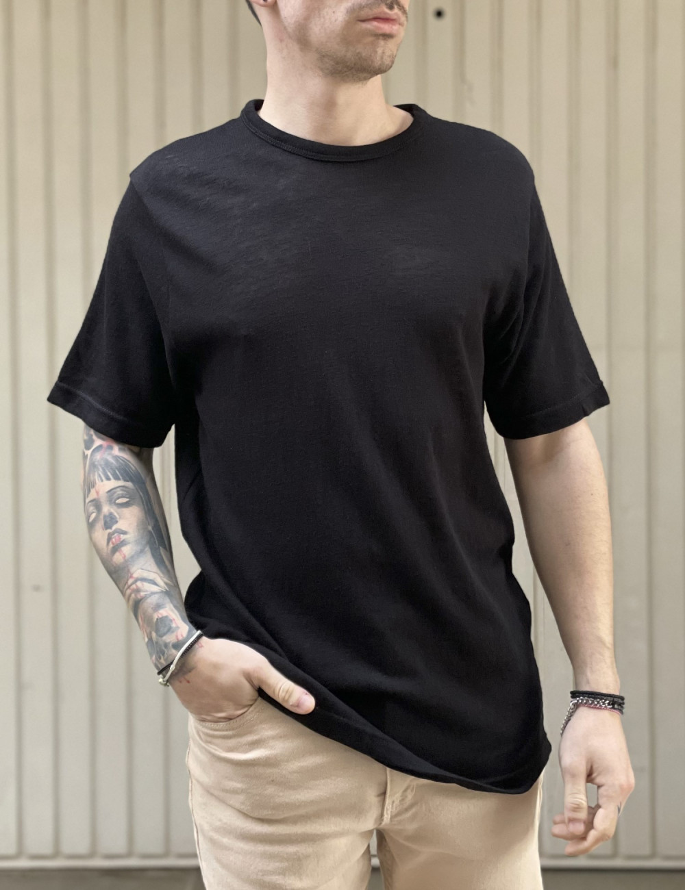 Ανδρικό μαύρο Oversized T-shirt TST2043