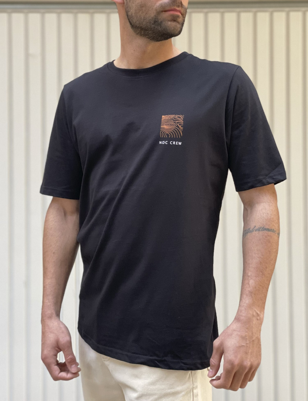 NDC ανδρικό μαύρο Tshirt με τύπωμα 222914