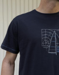 ORIGIN ανδρικό μπλε βαμβακερό T-shirt με σχέδιο 232710B
