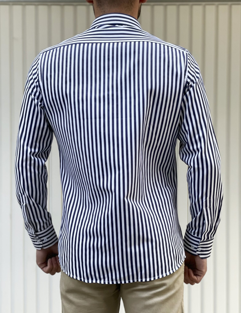 Ανδρικό λευκό ριγέ  πουκάμισο Modern Fit 301512W