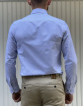 Ανδρικό σιέλ με μπλε λεπτομέρειες μακρυμάνικο πουκάμισο BR145129