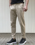 Ανδρικό μπεζ υφασμάτινο παντελόνι με πιέτα PNT5002B