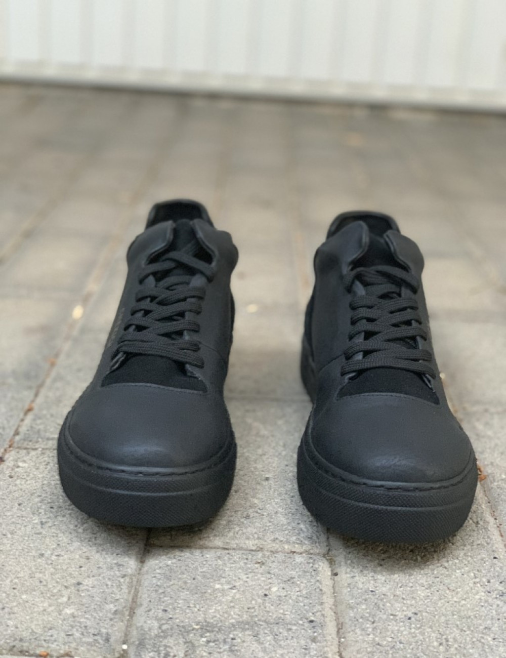 Ανδρικά μαύρα Sneakers δερματίνη CH004S
