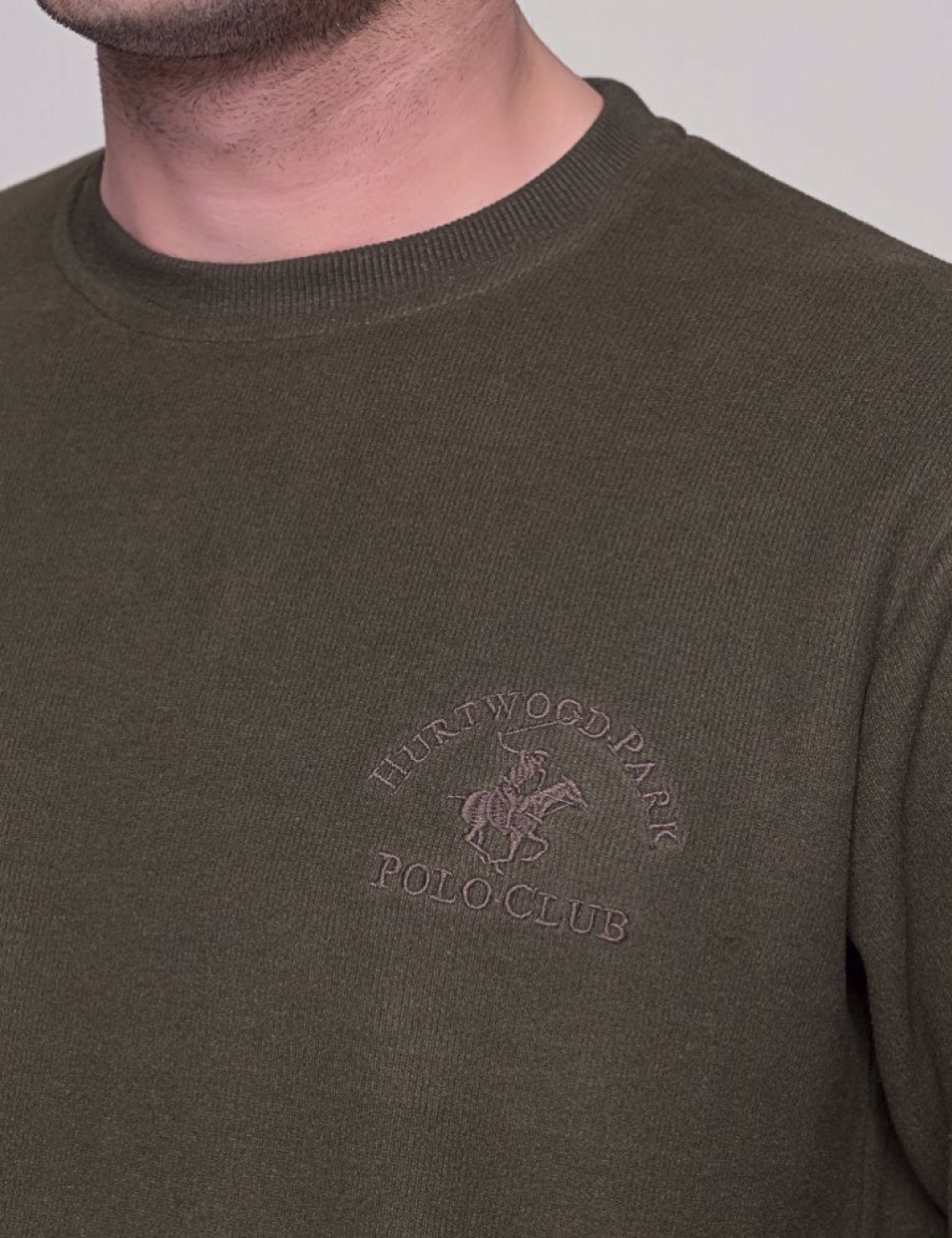 Everbest Ανδρική χακί ριπ μπλούζα με βελούδινη υφή Plus size 241031