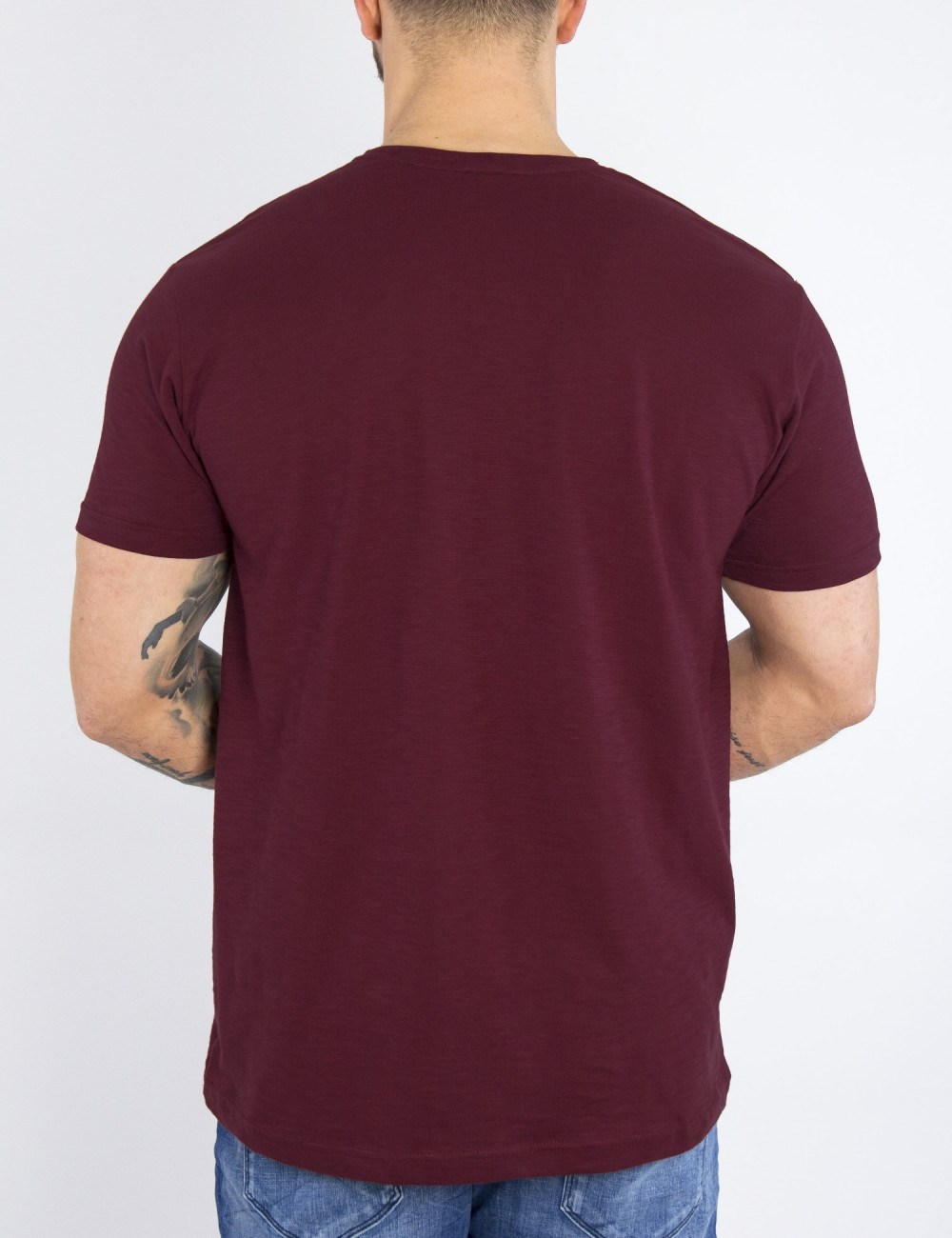 Everbest ανδρικό μπορντό Plus Size T-shirt 2328140