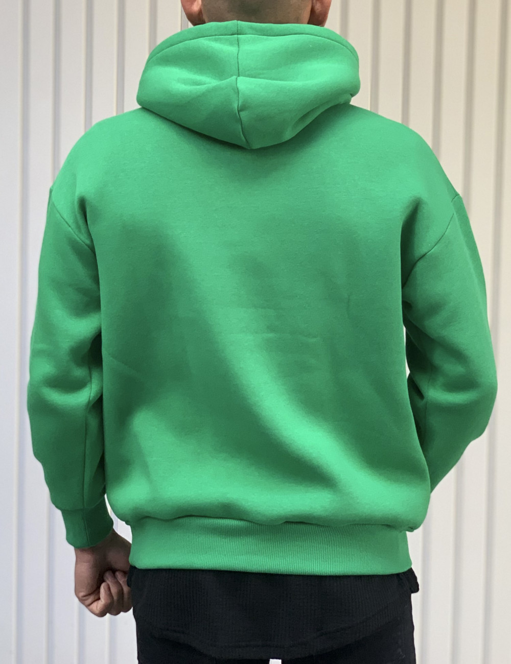 Ανδρικό oversized πράσινο φούτερ τύπωμα KB112