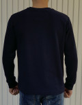 Everbest Ανδρική σκούρο μπλε ριπ μπλούζα με βελούδινη υφή Plus size 241031B