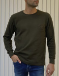 Everbest Ανδρική χακί ριπ μπλούζα με βελούδινη υφή Plus size 241031