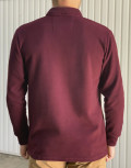 Ανδρική μπορντό Polo μακρυμάνικη μπλούζα Plus size Everbest 241032B