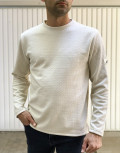 Ανδρική μπεζ μακρυμάνικη μπλούζα με ανάγλυφο σχέδιο MAJE106M