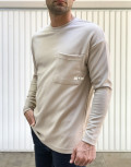 Ανδρική μπεζ μακρυμάνικη μπλούζα με ανάγλυφο ύφασμα 1136B