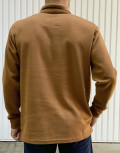 Ανδρική κάμελ Polo μακρυμάνικη μπλούζα Plus size Everbest 241032G