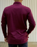 Everbest ανδρική μπορντό Polo πικέ μπλούζα plus size 241999B
