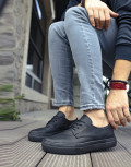 Ανδρικά μαύρα casual παπούτσια δερματίνη CH005M