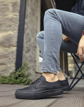Ανδρικά μαύρα casual παπούτσια δερματίνη CH005M