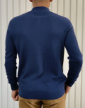 Darious Ανδρικό γαλάζιο πουλόβερ μονόχρωμο με γιακά 23141B