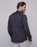 Ben Tailor ανδρικό μαύρο πουκάμισο με μάο γιακά 0692