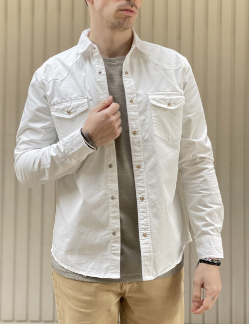 Bread and Buttons ανδρικό λευκό μακρυμάνικο πουκάμισο BC0151W