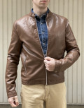 Bread and Buttons ανδρικό ταμπά Jacket από δερματίνη με μάο γιακά G12317T