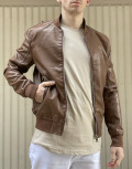 Bread and Buttons ανδρικό ταμπά Jacket Bomber από δερματίνη G12318T