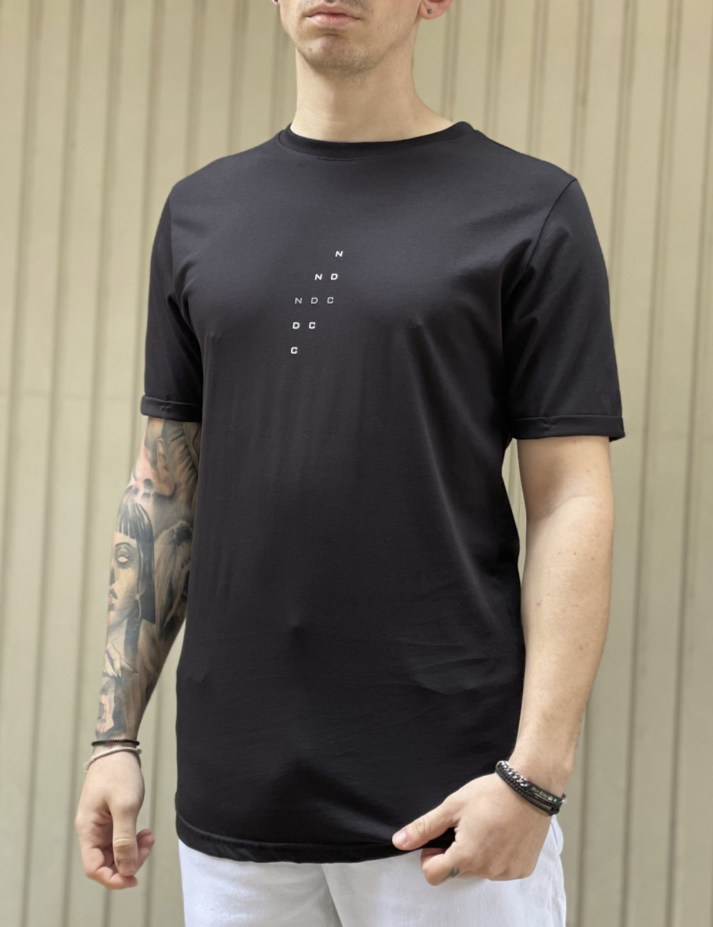 NDC ανδρικό μαύρο T-shirt με τύπωμα 2329070