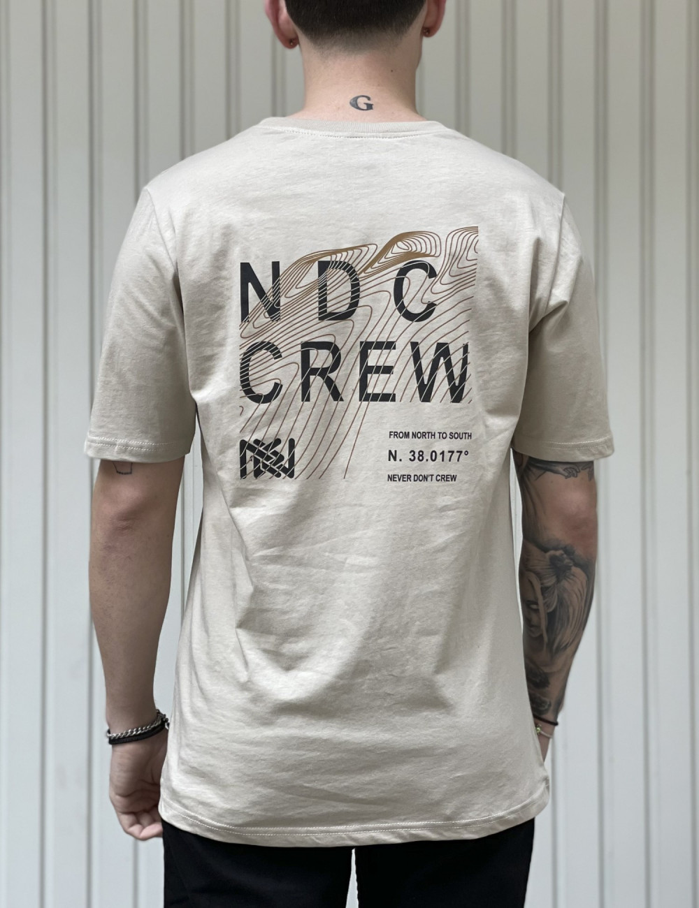 NDC ανδρικό μπεζ Tshirt με τύπωμα 222914F