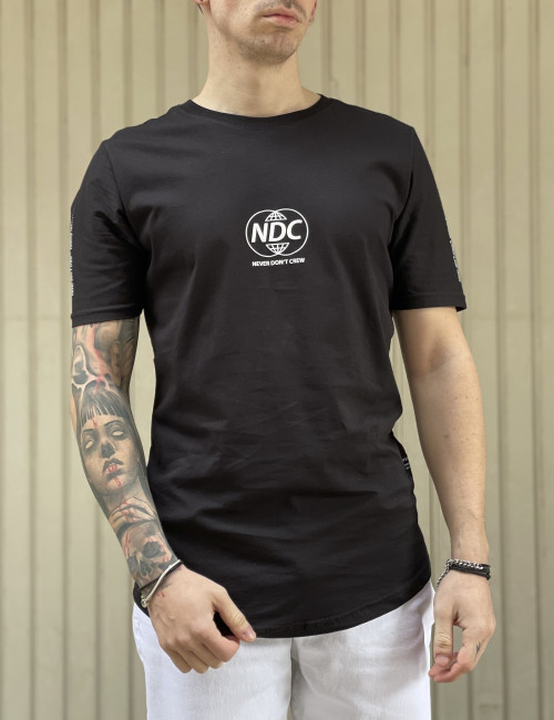 NDC ανδρικό μαύρο Tshirt με τύπωμα 222905