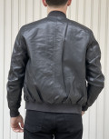 Bread and Buttons ανδρικό μαύρο Jacket Bomber από δερματίνη G12318