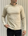 Ανδρική μπεζ μακρυμάνικη μπλούζα με ανάγλυφο σχέδιο MAJE100M